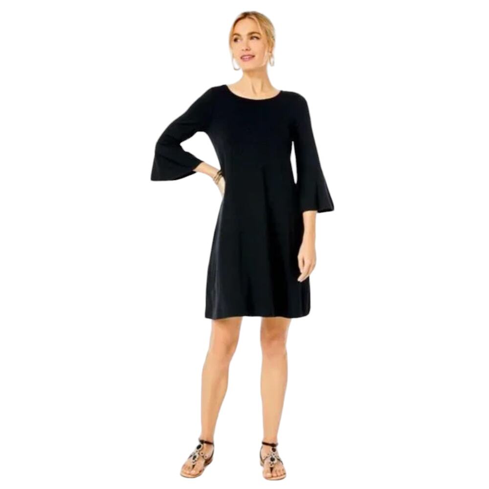 Lilly Pulitzer Ophelia Flounce Sleeve Black Onyx Swing Dress